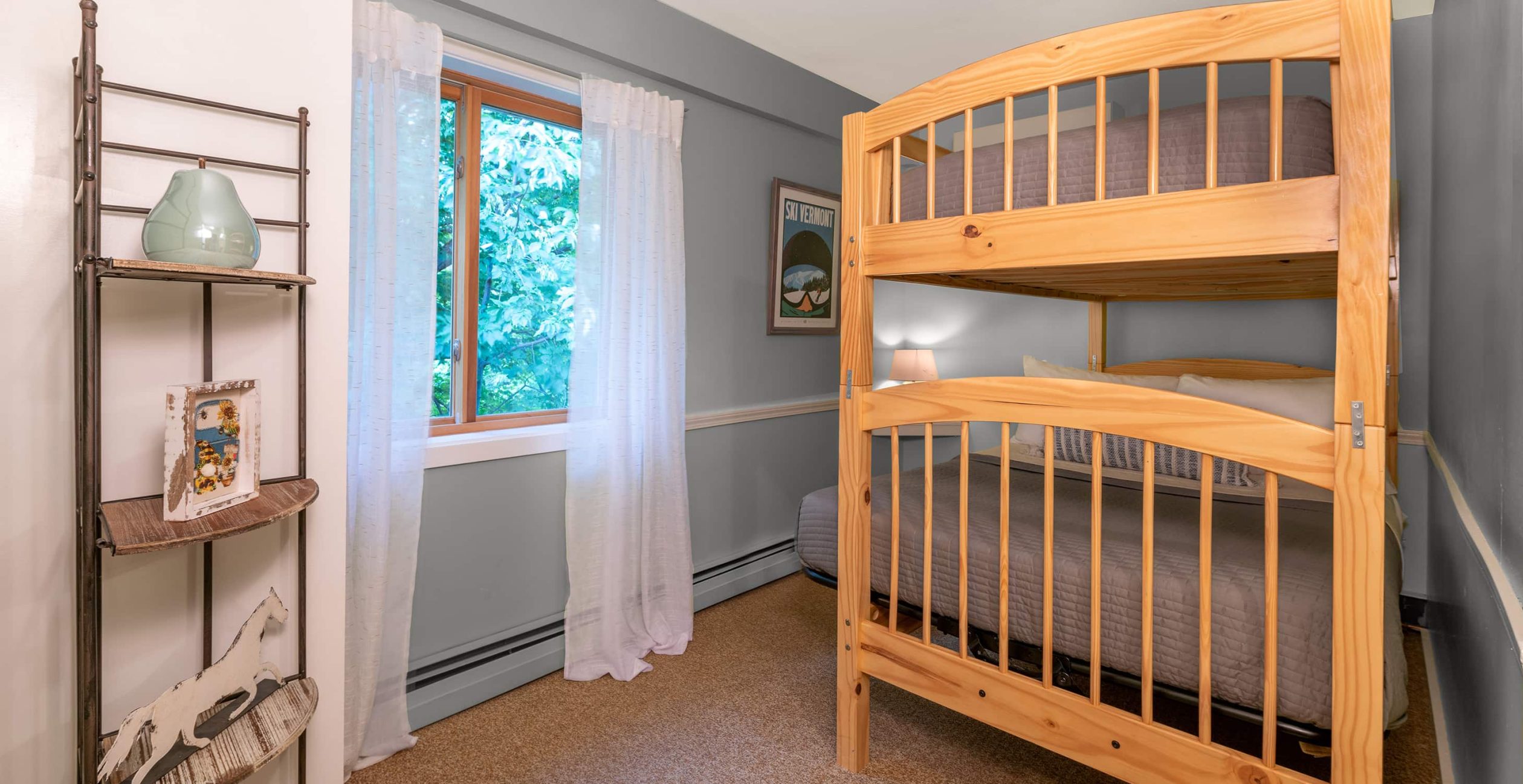 twin over double bunk room at our inn in Waitsfield, Vermont